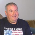 Ralph Presciutti with a "wounded warrior" shirt on during his interview